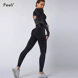 2 PC Sports Set fitness yoga gym sport suit for women