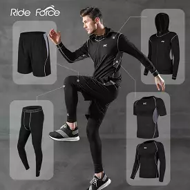 5 Pcs/Set Tracksuit Gym Fitness Exercise Compression Sports Suit