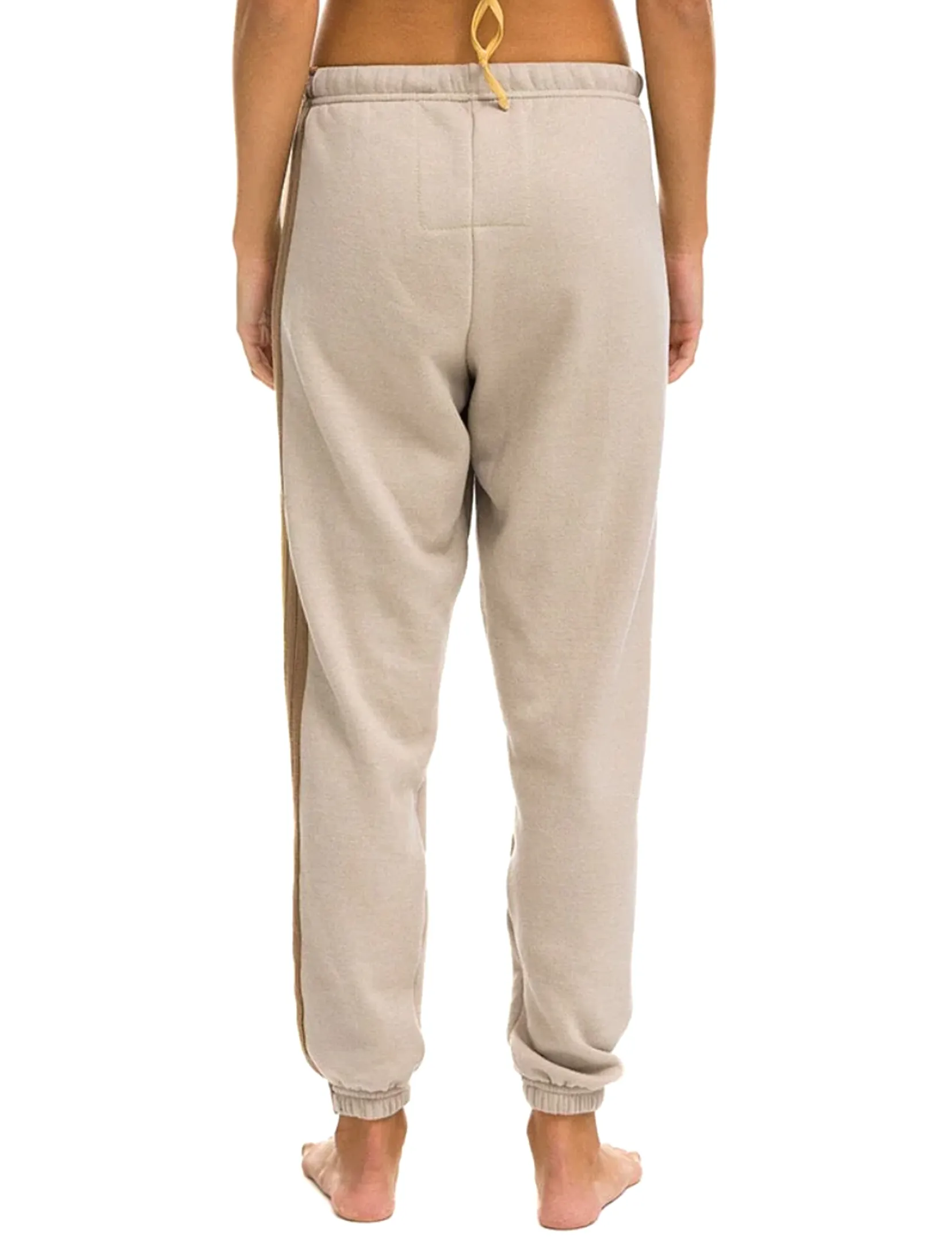 5 Stripe Womens Sweatpants, Sand/Tan