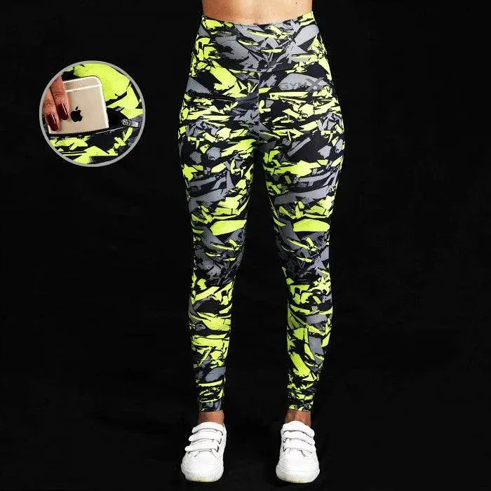 Allure Leggings: Neon Fusion Camo- Sale