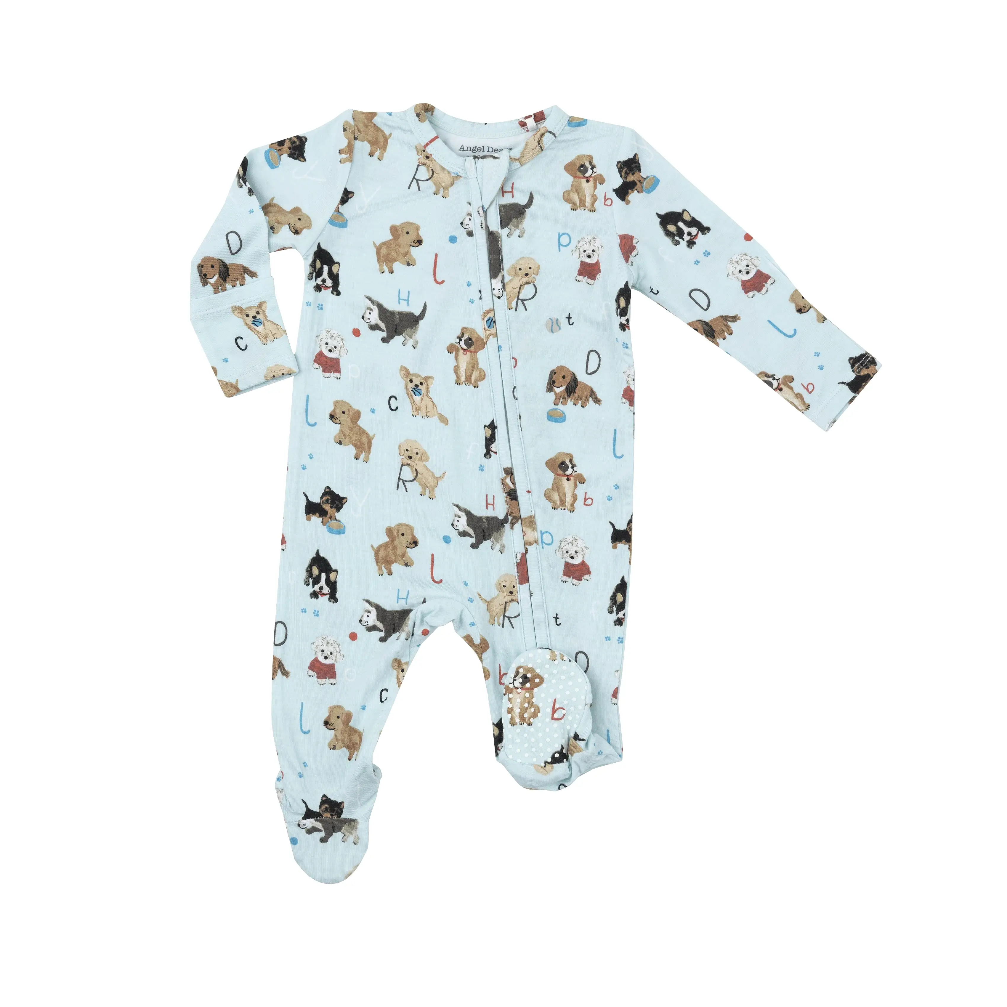 Angel Dear -  Blue Puppy Alphabet Zipper Footie