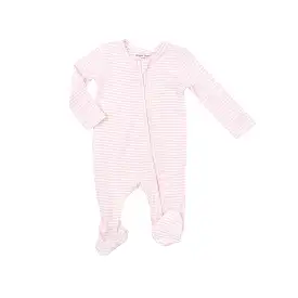 Angel Dear -  Pink Stripe Zipper Footie