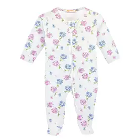 Baby Club Chic - Lilac Hydrangeas Zip Footie