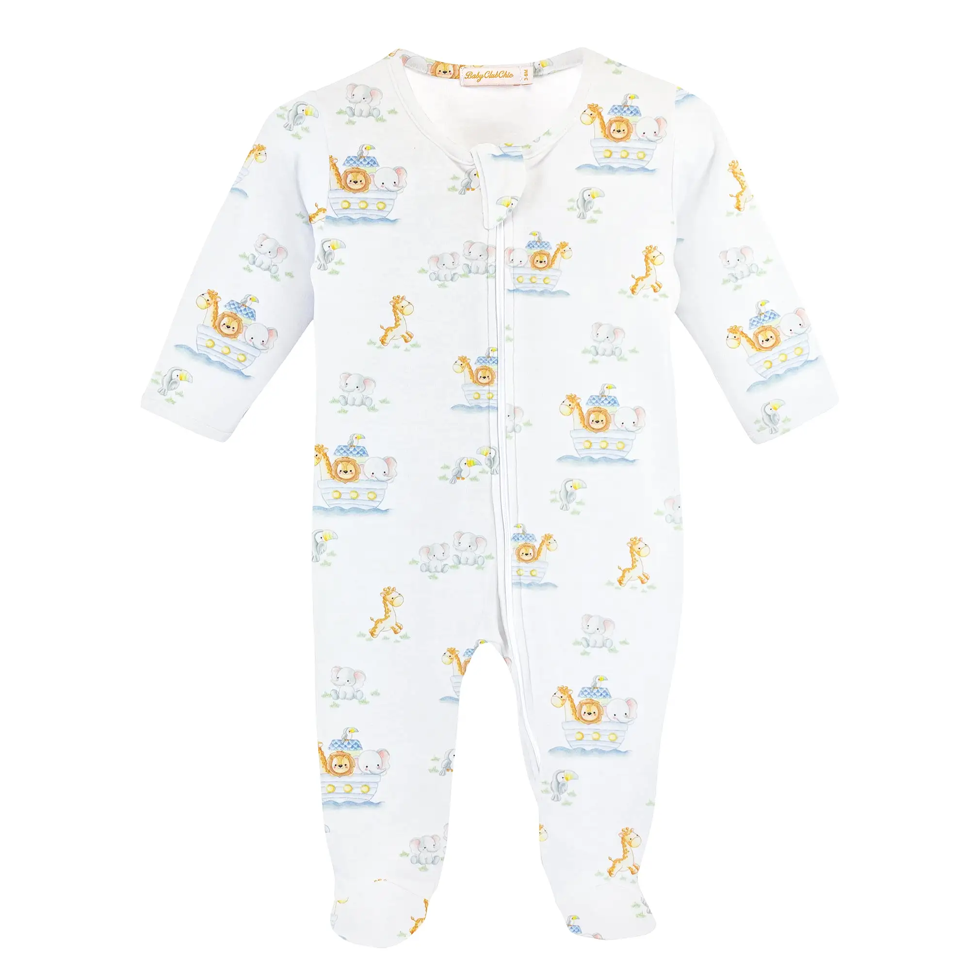 Baby Club Chic - Noah's Ark Zip Footie