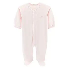 Baby Club Chic - Pretty Bows Embroidered Pink Footie