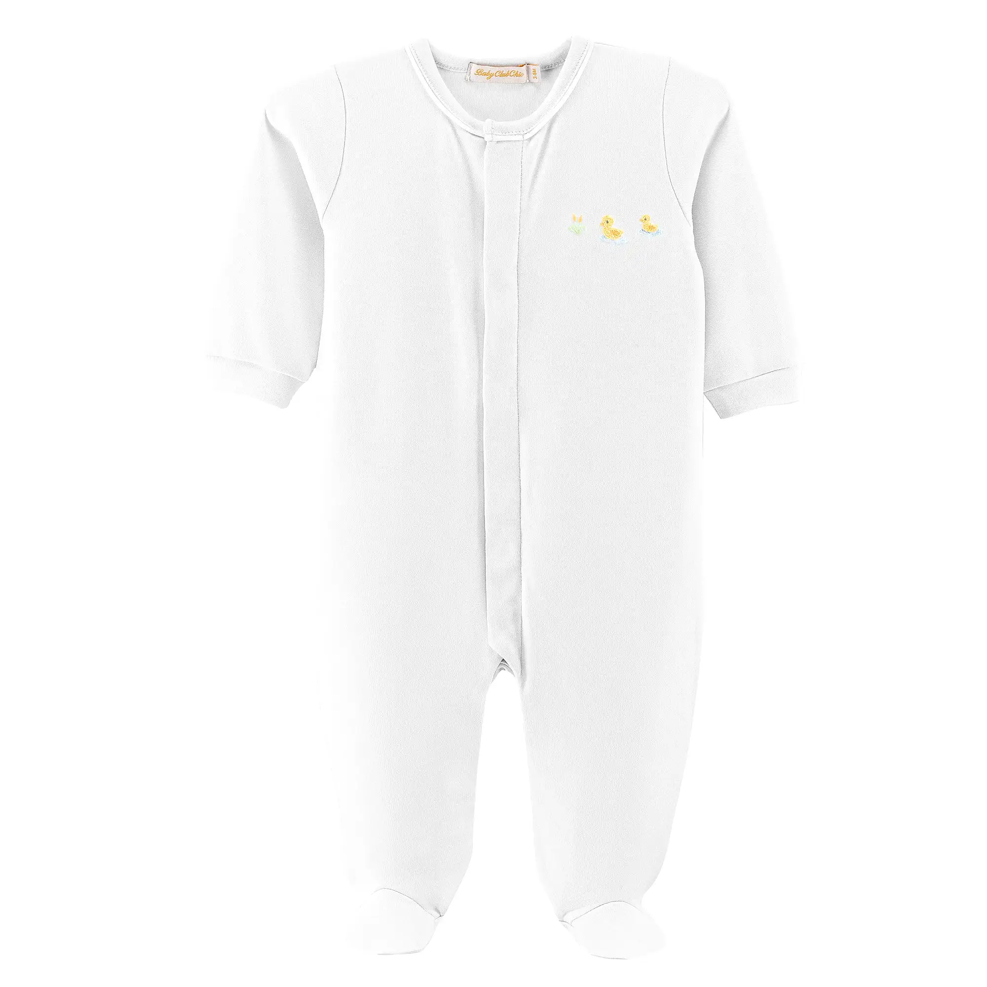 Baby Club Chic - Three Little Ducks Embroidered Footie