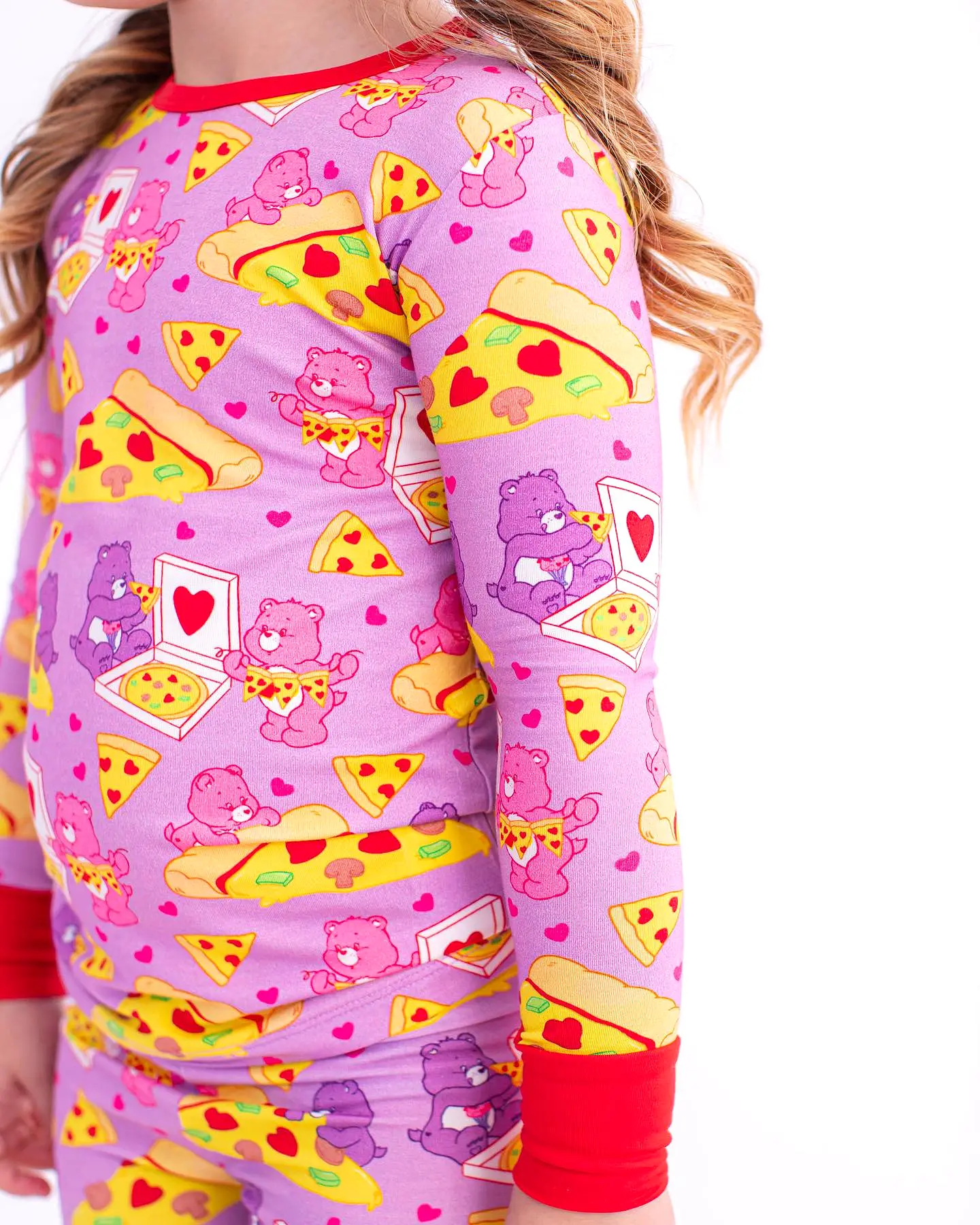 Birdie Bean - Care Bears pizza valentine 2-piece pajamas