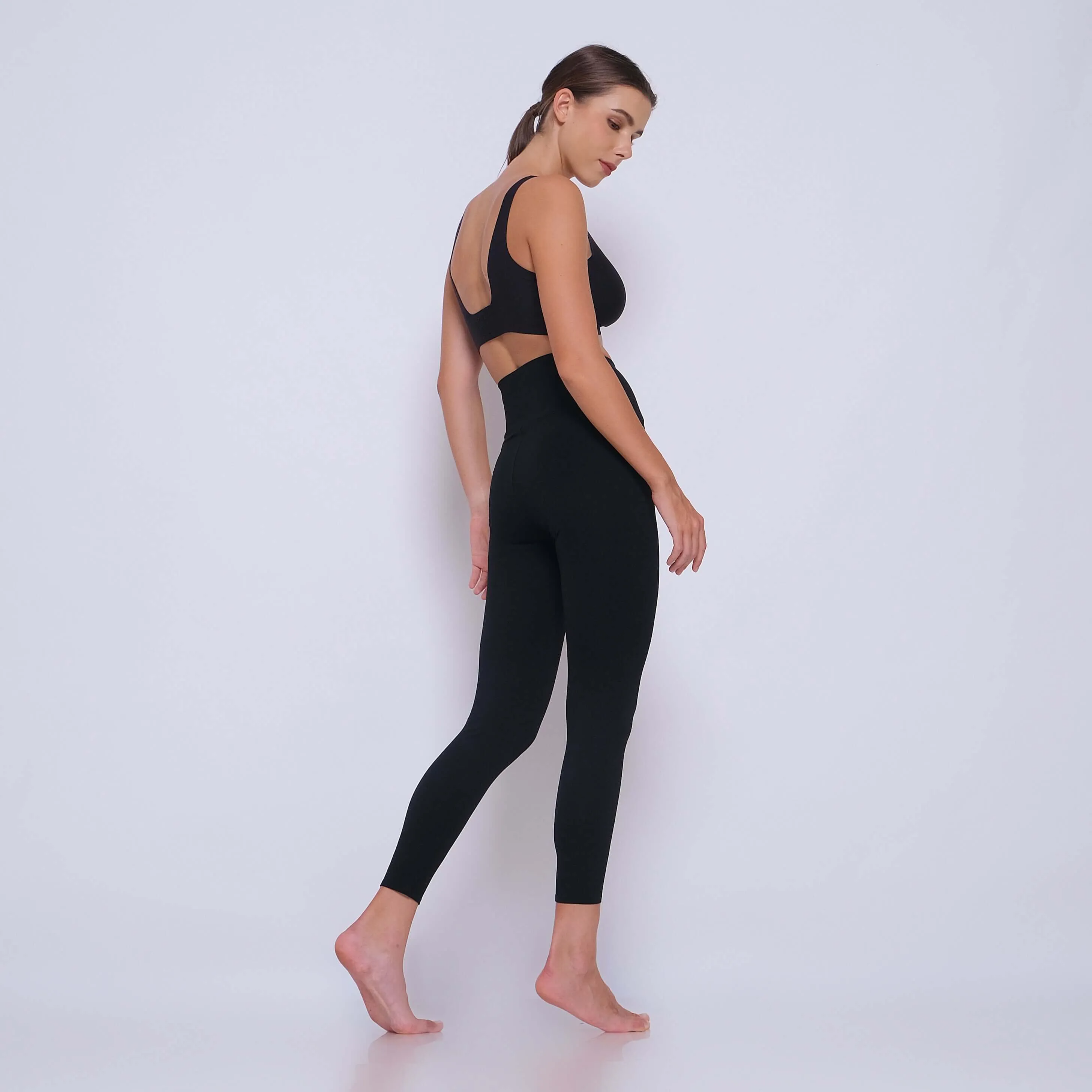 Black Slimming Compression Leggings (Long)