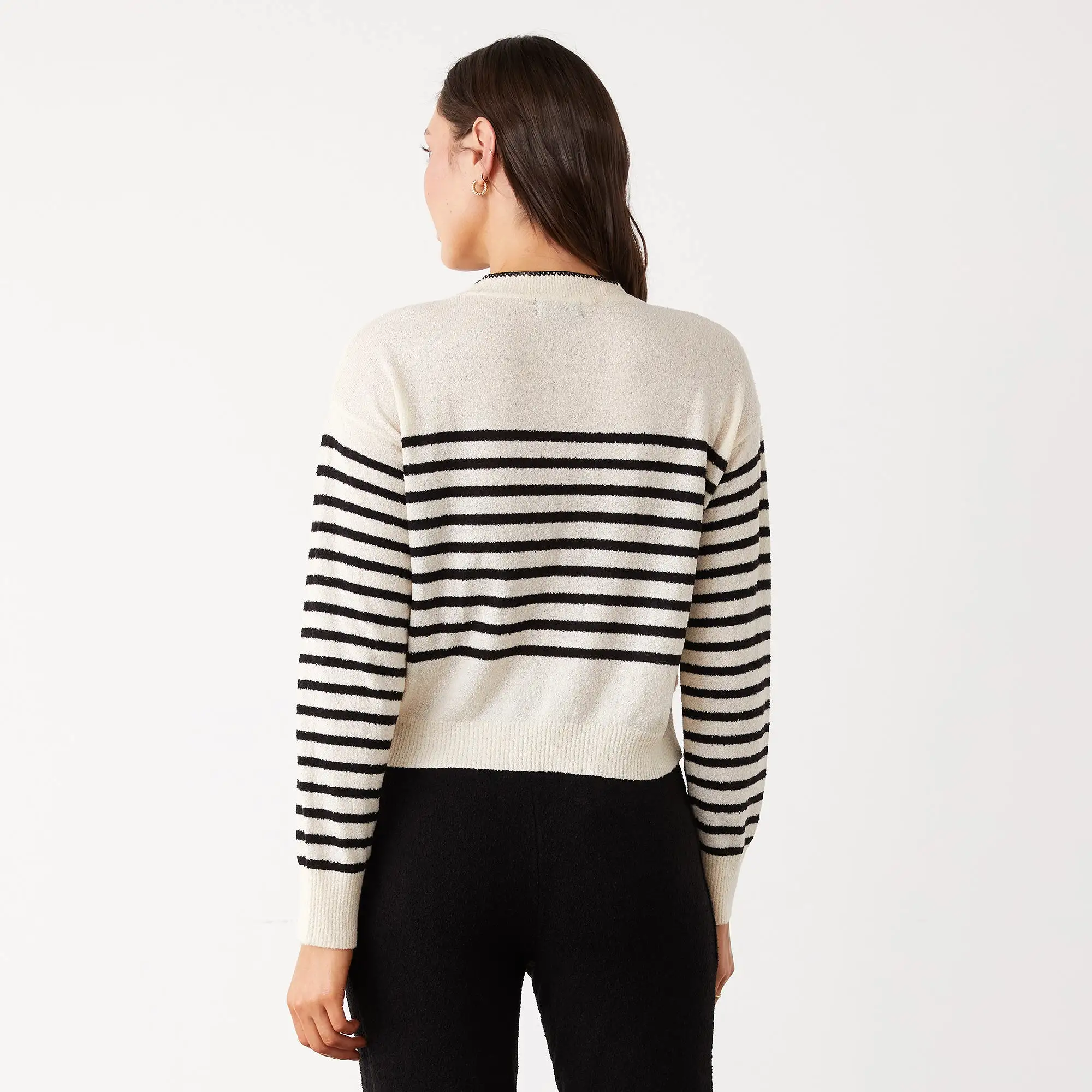 Boucle Knit Stripe Sweater