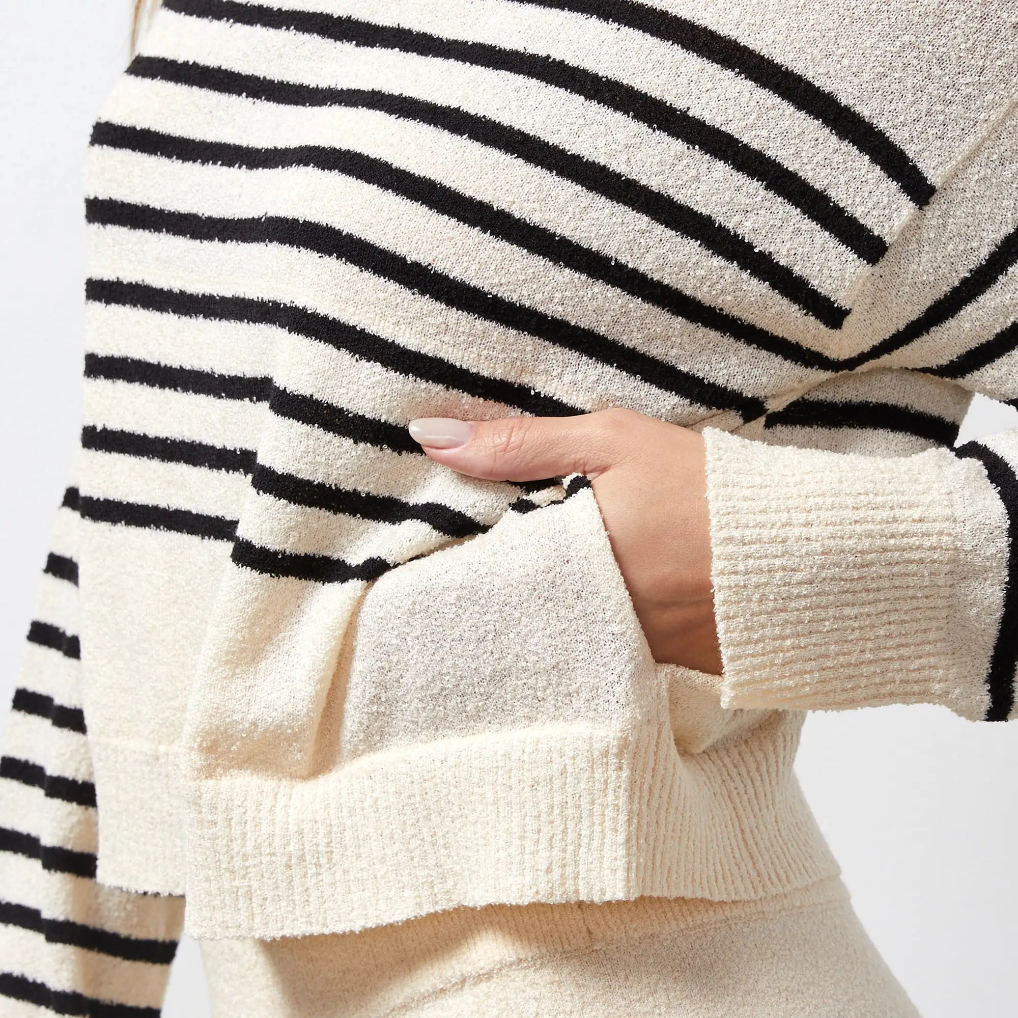 Boucle Knit Stripe Sweater