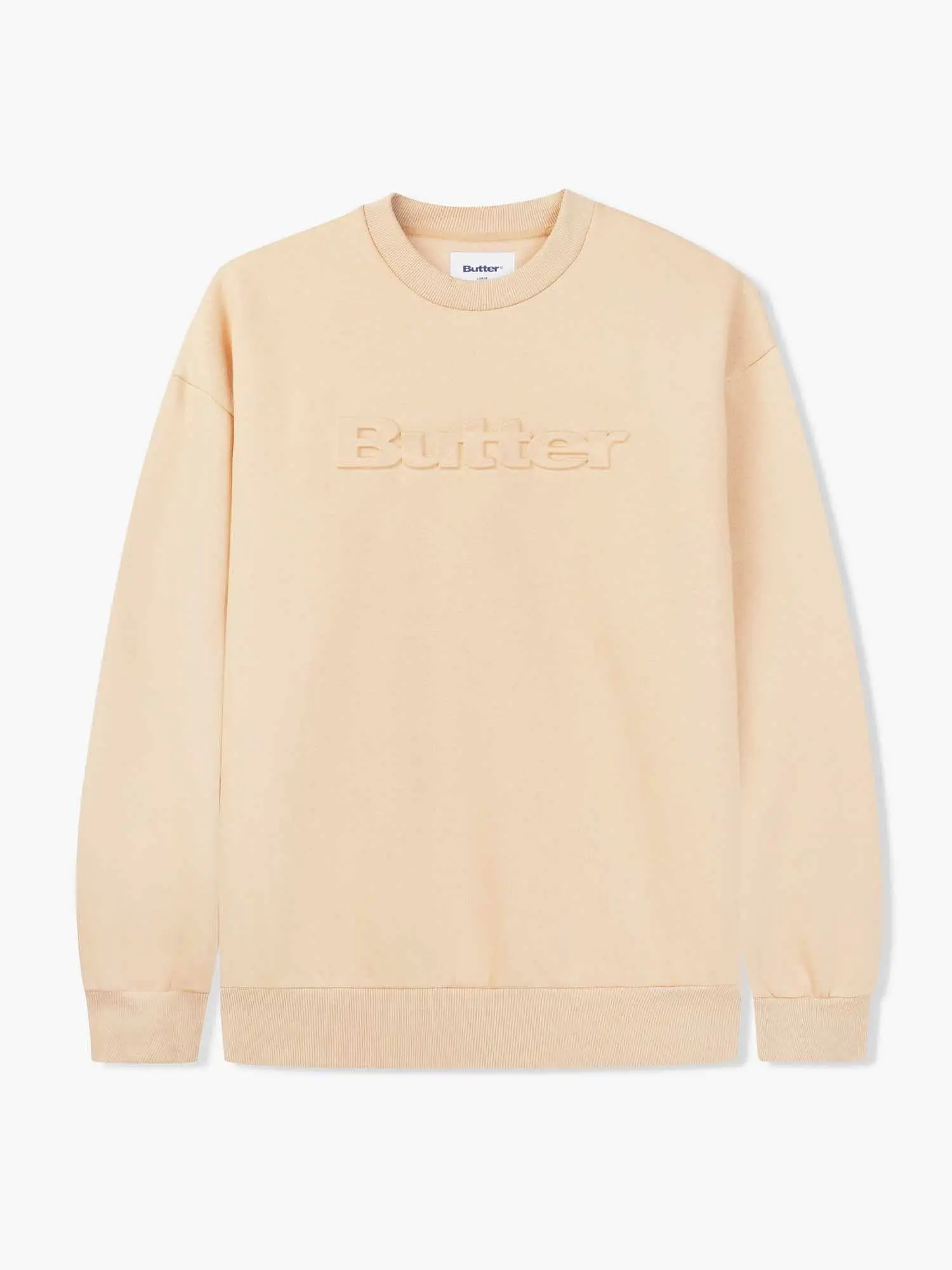 Butter Goods Embossed Logo Crewneck - Tan