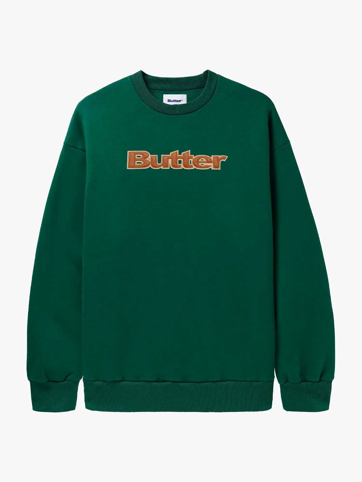 Butter Goods Felt Logo Applique Crewneck - Forest