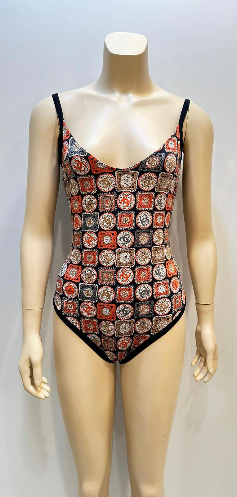 Chanel 09P CC Logos One Piece Swim Bathing Suit FR 36 US 4