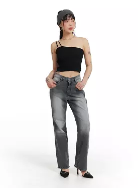 Classic Washed Straight Jeans IF426