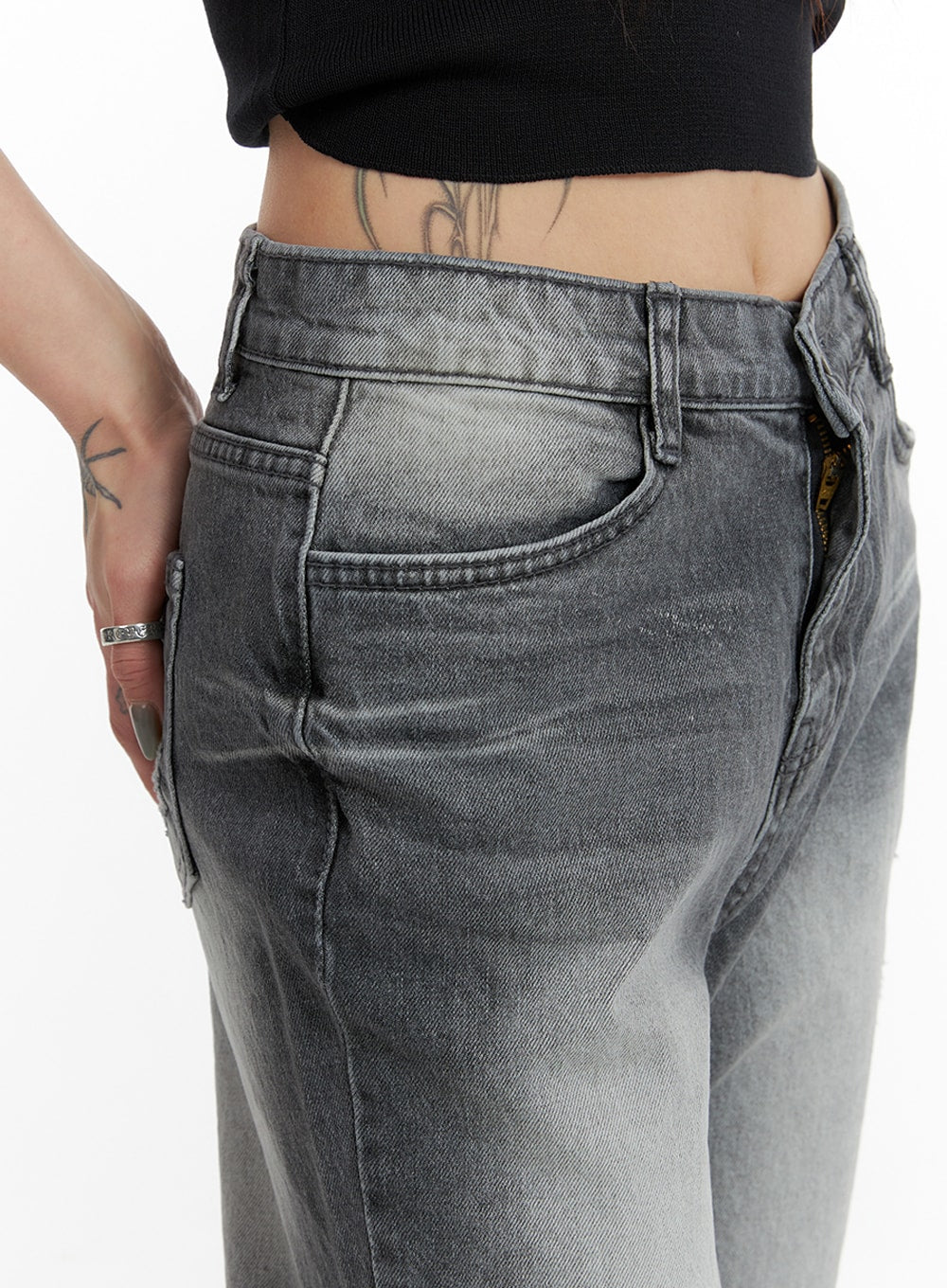 Classic Washed Straight Jeans IF426