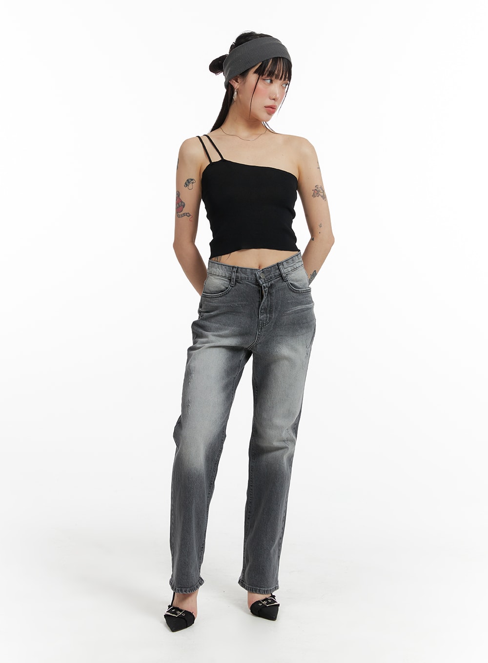 Classic Washed Straight Jeans IF426