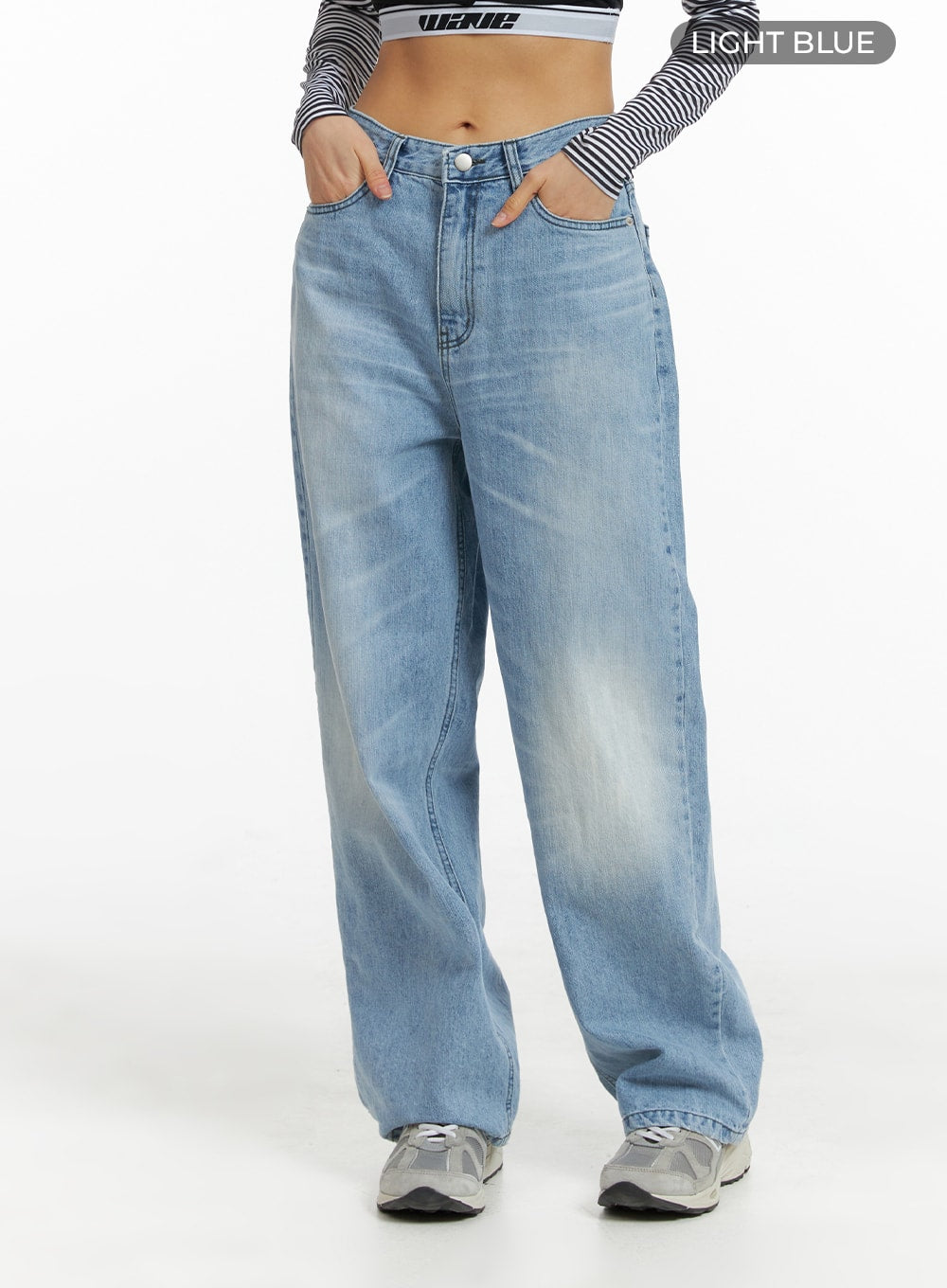 Cotton Cloud Washed Straight Jeans CM407