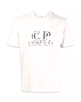 CP Company T-shirt 1020 Jersey Patch Logo Bianco