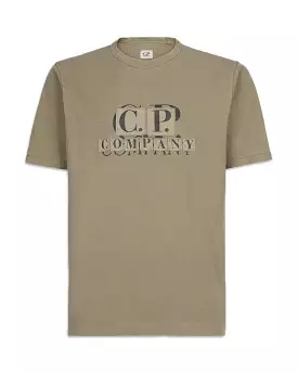 CP Company T-shirt 1020 Jersey Patch Logo Verde