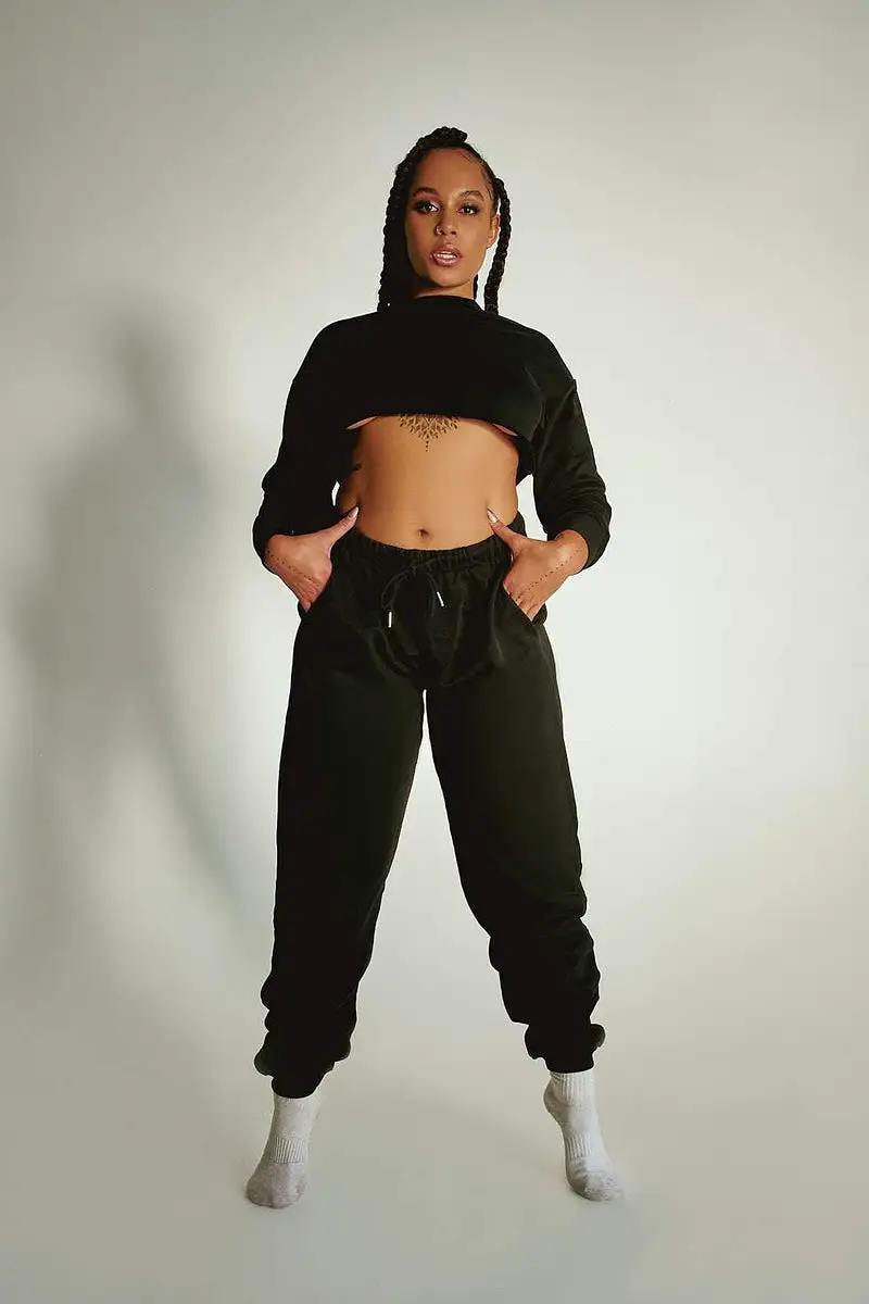 CXIX Oversized Jogger Bottoms - Black