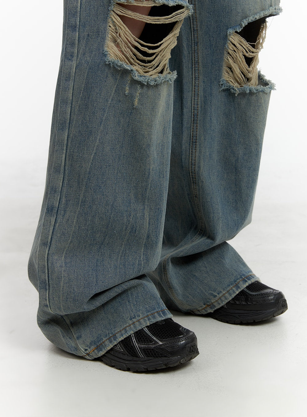 Destroyed Vintage Baggy Straight Jeans OM426