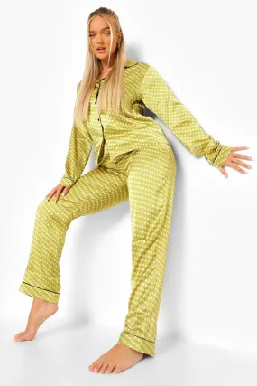 Ditsy Polka Satin Pajamas