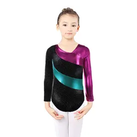 DoGeek Gymnastics Leotard Colorful Stripes Ballet Dance clothes Girls Athletic Leotard for Child