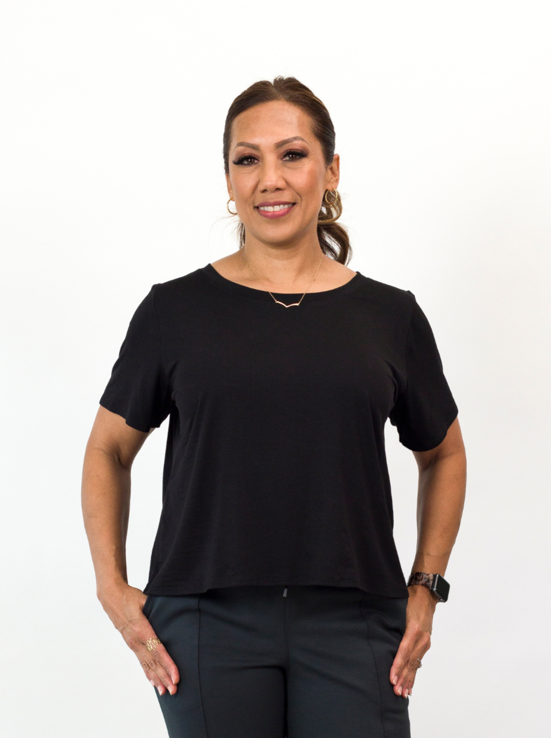 Emi Top - Black Rayon Jersey