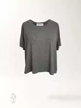 Emi Top - Charcoal Rayon Jersey