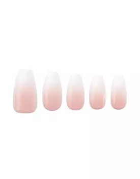 Finger Suit Baby Boomer Nails 40pcs Hand Artificial Fake Long Nails Art Gradation Tips Pink