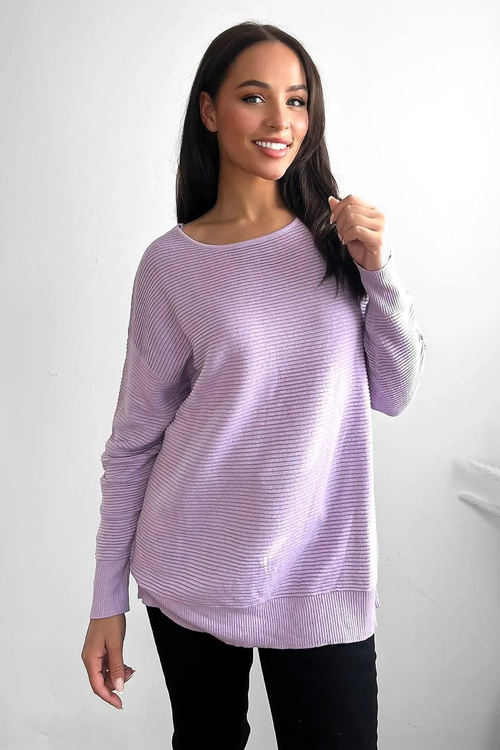 Flat Knit Scoop Neckline Pullover