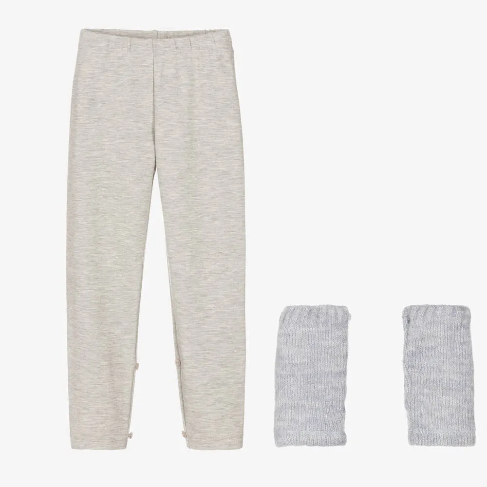 Girls Grey Leggings Set