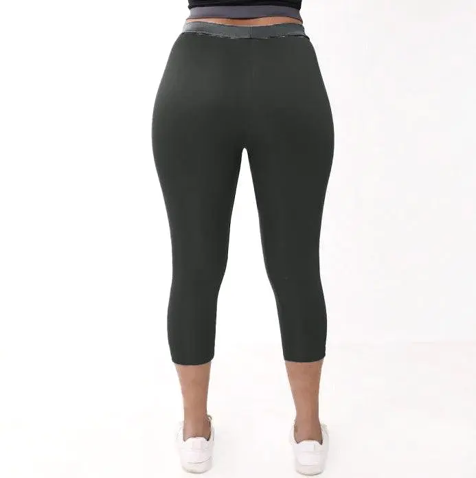 GymX  Black 3/4th Leggings - Sale