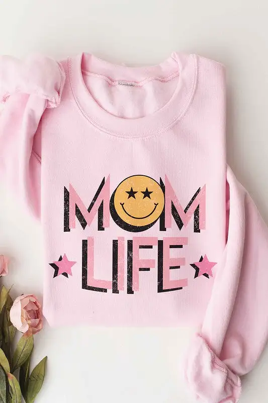 HAPPY FACE MOM LIFE Graphic Sweatshirt