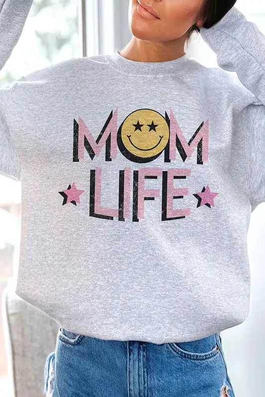 HAPPY FACE MOM LIFE Graphic Sweatshirt