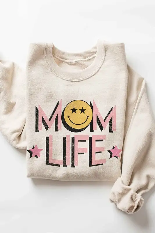 HAPPY FACE MOM LIFE Graphic Sweatshirt