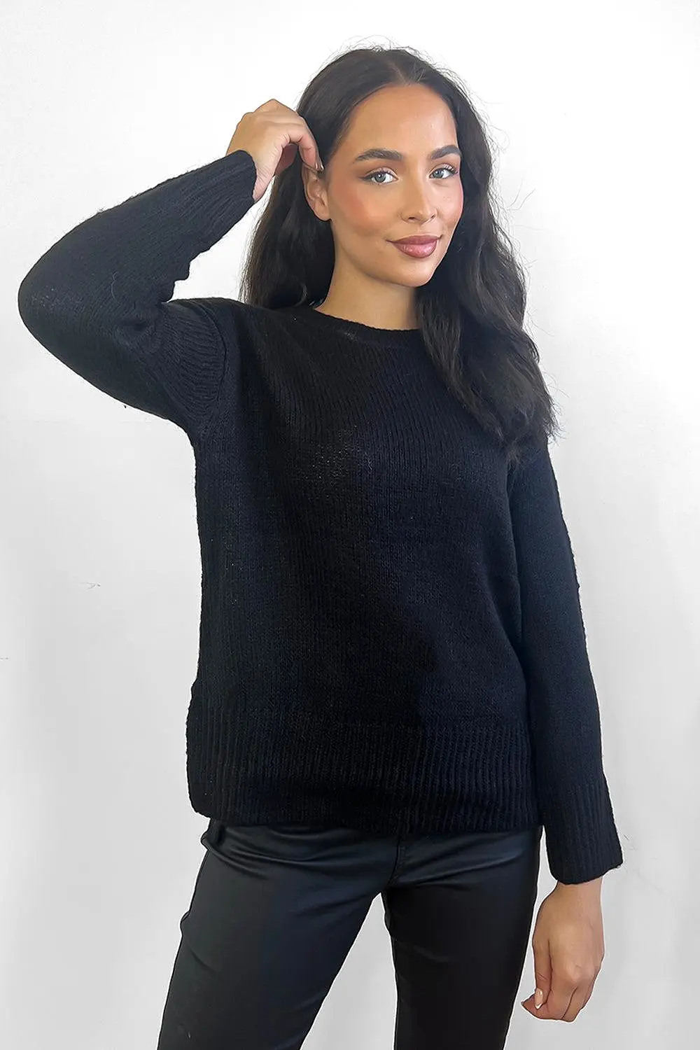 Heavy Knit Classic Scoop Neck Pullover