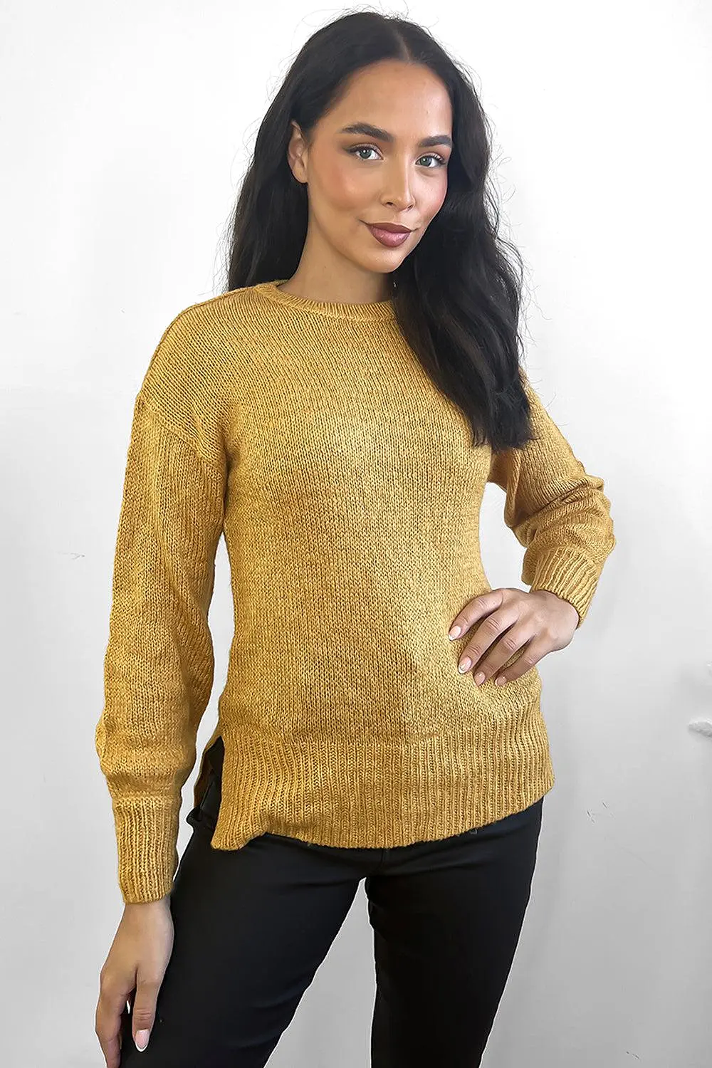 Heavy Knit Classic Scoop Neck Pullover