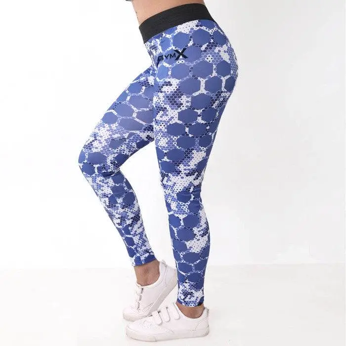 Honeycomb Blue Leggings: Tropical Series- Sale