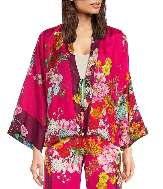 Johnny Was Rose Makenna Reversible Silk Kimono