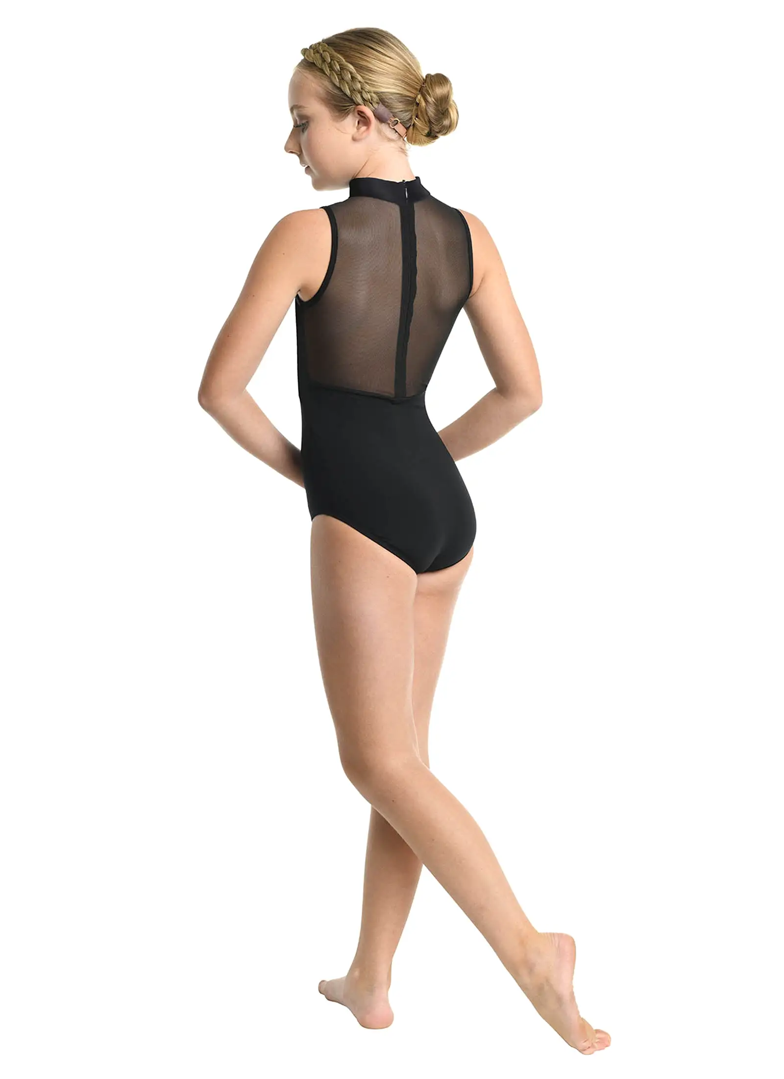 Kids Devon Solid Black Leotard