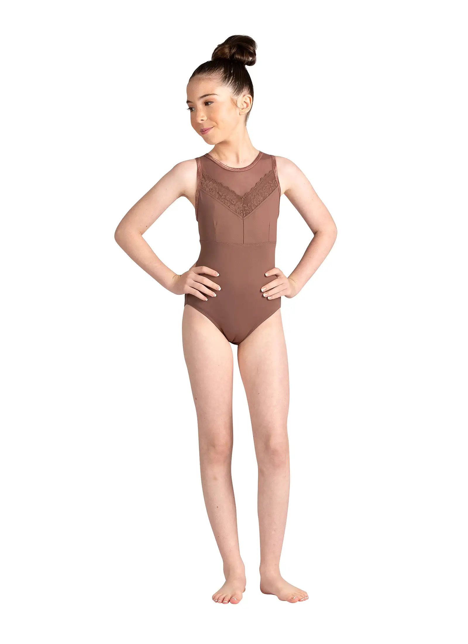 Kids Shoshanna Wide Neck Tank Leotard