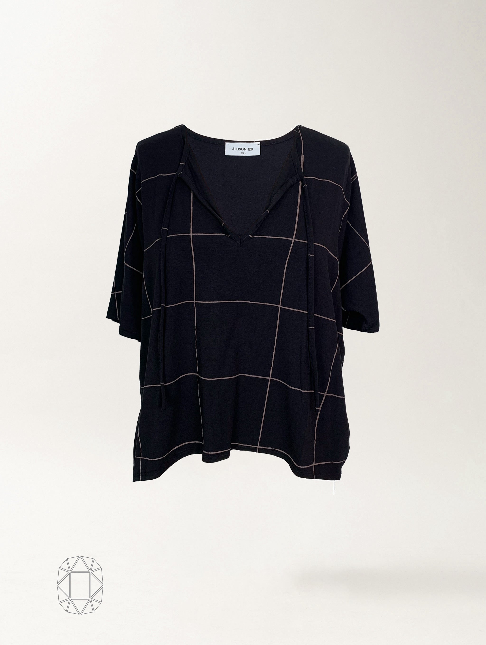 Lara Top - Infinite Grid Rayon Jersey