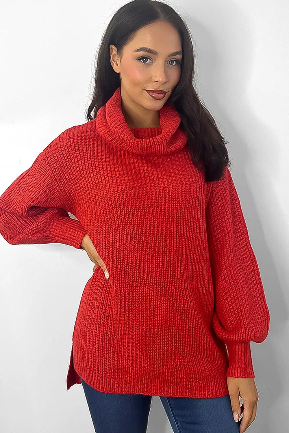 Large Cowl Neck Slouchy Fit Pullover