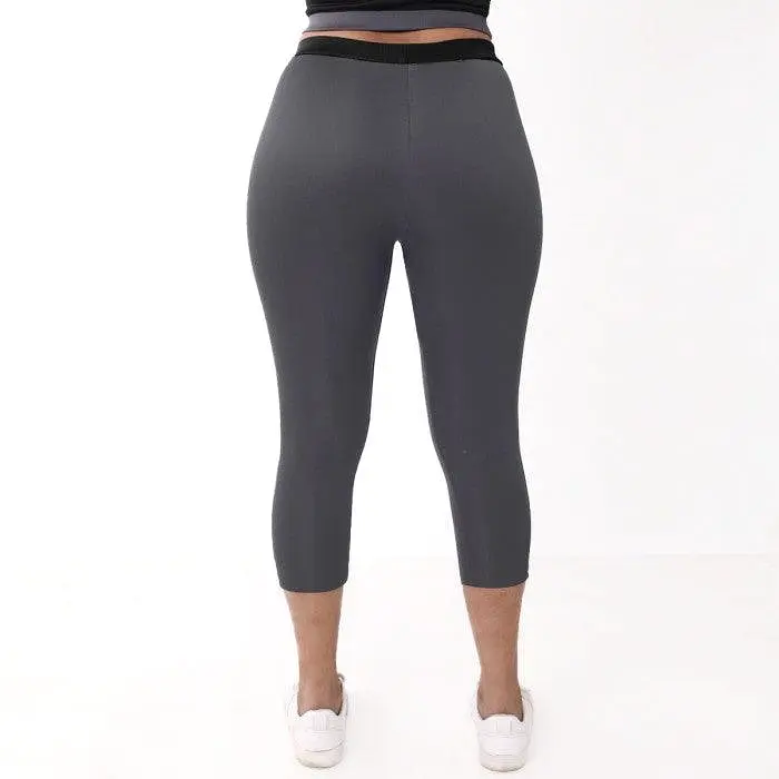 Lava Grey 3/4th Leggings: GymX Essential- Sale