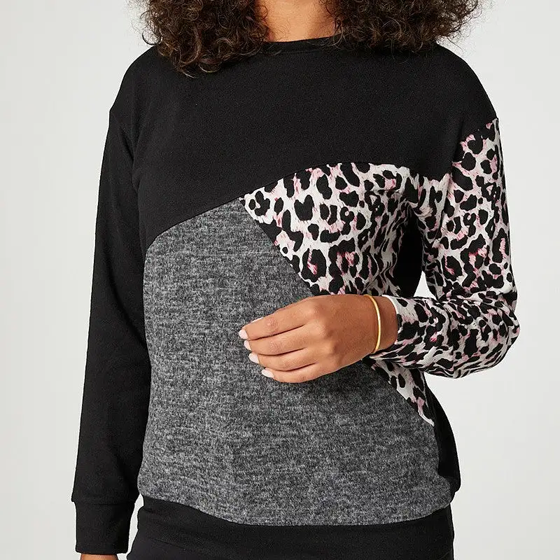 Leopard Print Long Sleeve Knit