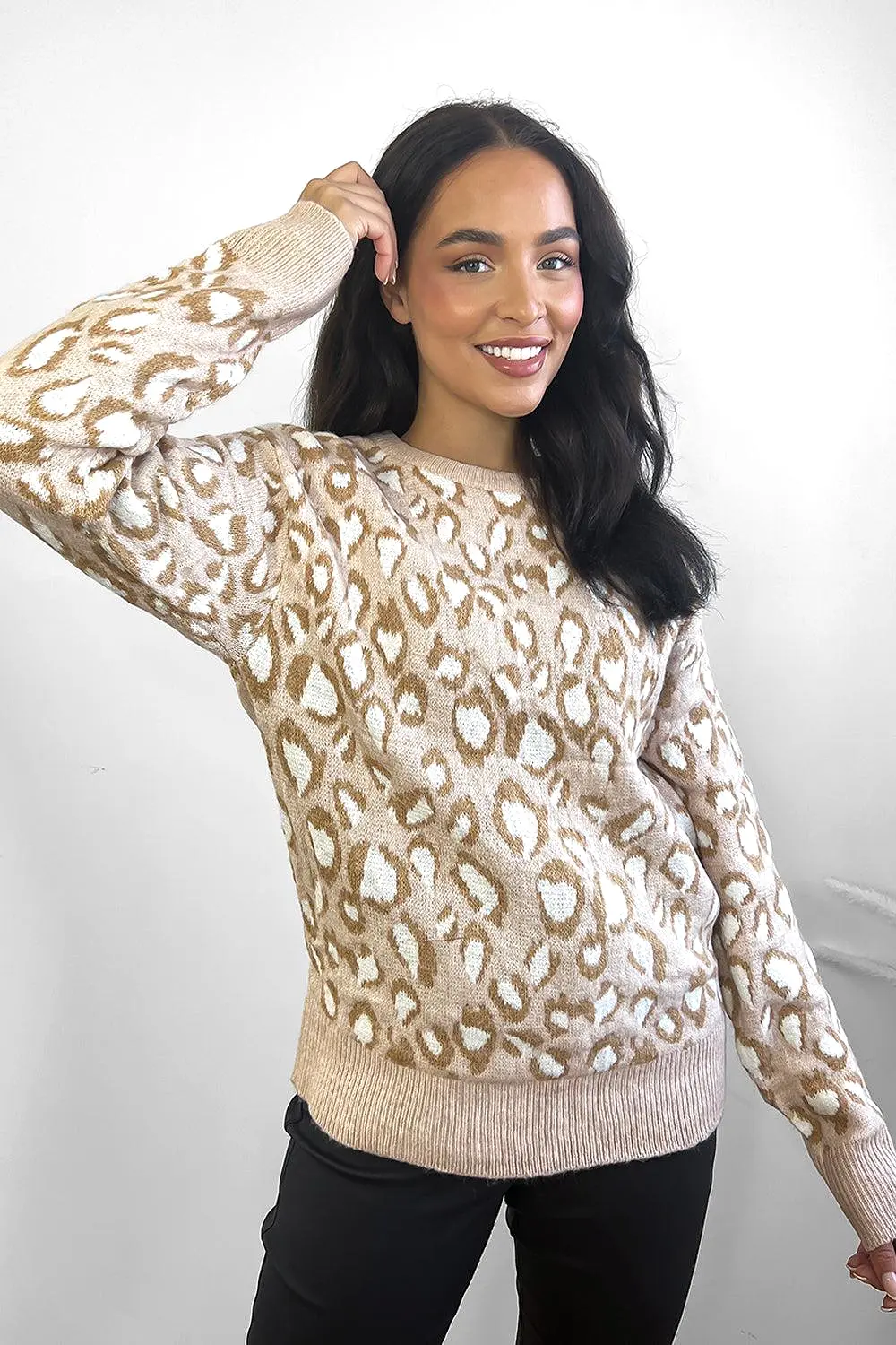 Light Grey Spotted Beige Pullover