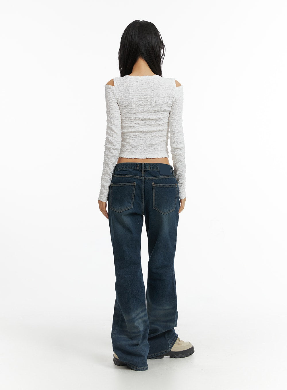 Low Waist Buttoned Flared Jeans CJ425