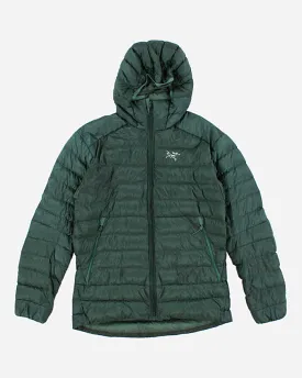 Men's Green Arc'Teryx Zip Up Hooded Puffer - M