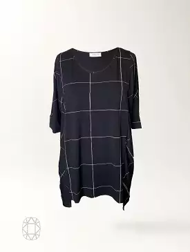 Misa Top - Infinite Grid Rayon Jersey